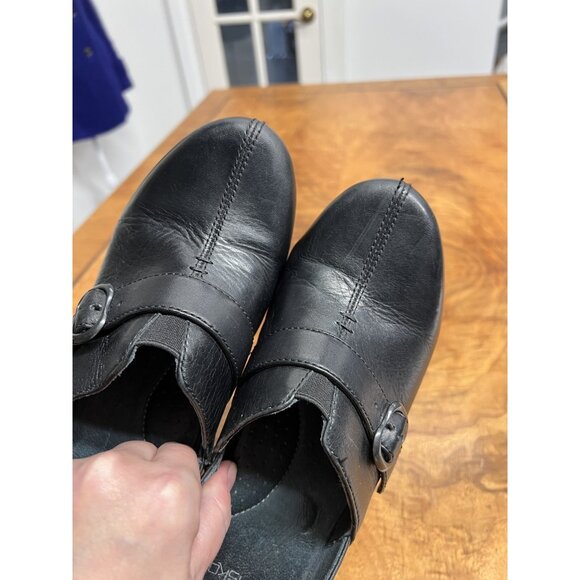 Dansko Tamara Women's Sz 38 US 7.5-8 Black Leather Clogs Loafers Nurses Shoes - Picture 10 of 12